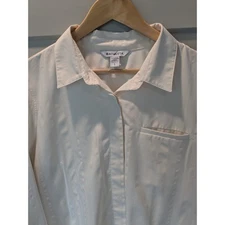 Athleta Urbanite Textured Button Down Top Blouse Shirt Women's Size L