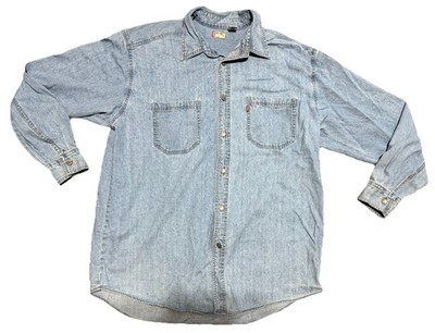 Levi s Red Tab Blue Denim Shirt Size Large Long Sleeve Button Up Wester