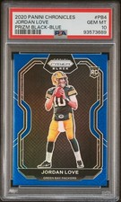 2020 PANINI CHRONICLES PRIZM BLACK BLUE #PB4 JORDAN LOVE 5/25 PSA 10