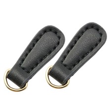 NX Garden 2pcs Genuine Leather Zipper Pulls Black Pull Strap Cord Zipper Pullers