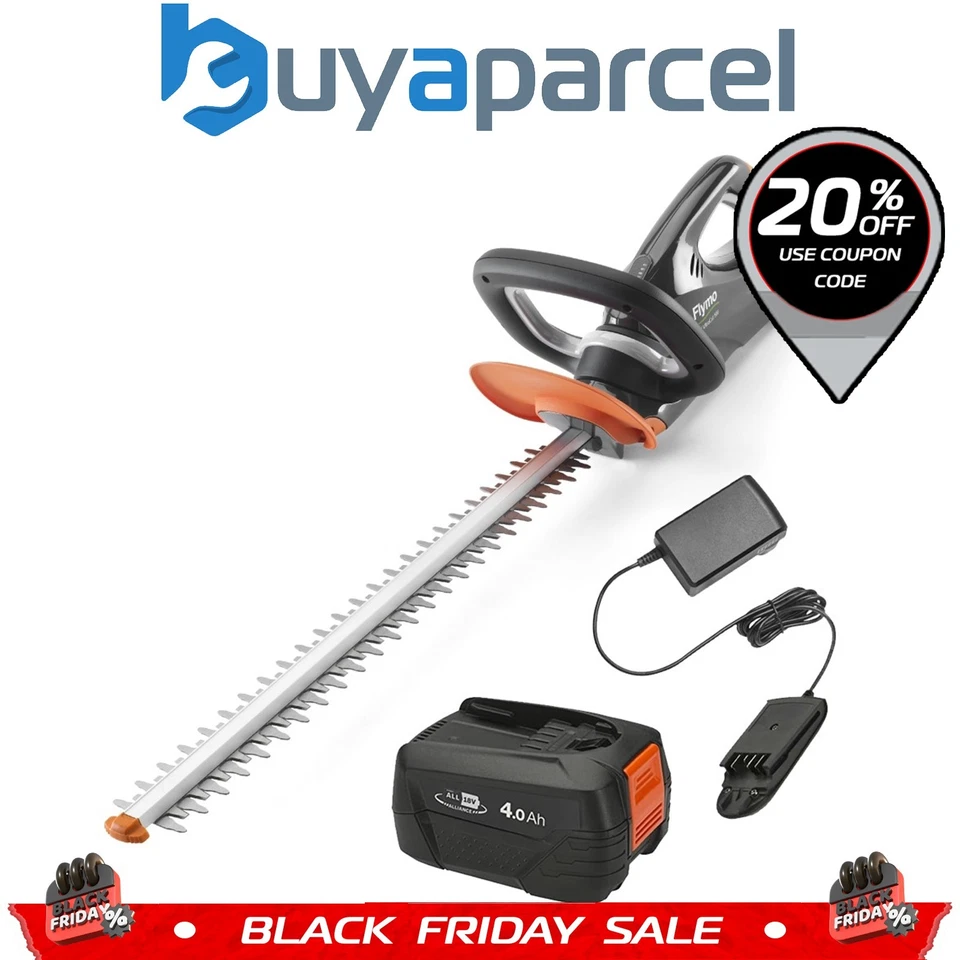 Flymo 18V UltraCut 500 Cordless Hedge Trimmer Cutter 50cm Bosch 1x 4.0ah Battery