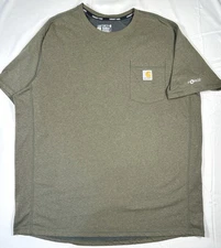 Carhartt Force Pocket T Shirt Mens XL Green Relaxed Fit Workwear Tee