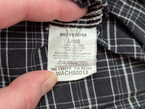 Camisa Western Twenty X 20X Para Hombre Perla A Presión Manga Larga Negra Rayas Talla Grande - Imagen 12 de 13
