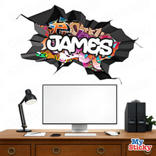 Custom Colorful Graffiti Name Wall Decal 3D Personalized Sticker Kids Room Decor