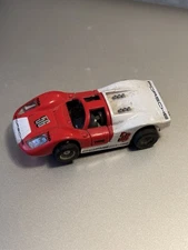 TYCO HO SCALE SLOT CAR RED WHITE PORSCHE LONG NOSE.