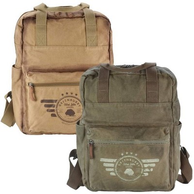 Greenburry Rucksack Canvas BackPack Vintage Aviator mit Tabletfach 30x39cm