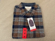 Weatherproof Vintage Men’s Blue/Rust Flannel Plaid Button Down Shirt - Size M