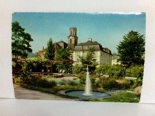 AK Saarbrücken Ludwigskirche. Gebäudeansicht, Parkanlage, Springbrunnen