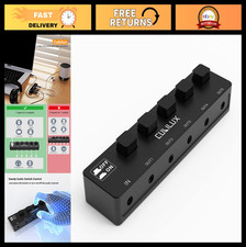 5-Way 3.5mm Headphone Splitter with Switch Control, Aluminum Audio Hub for PC, L