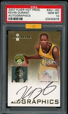 2007 Fleer Hot Prospects #AU-KD Kevin Durant Rookie Auto PSA 10 Gold Diamond