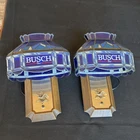 Pr 2 Vtg Anheuser Busch Beer Stained Glass Style Bar Beer Sign Wall Sconce Lamps