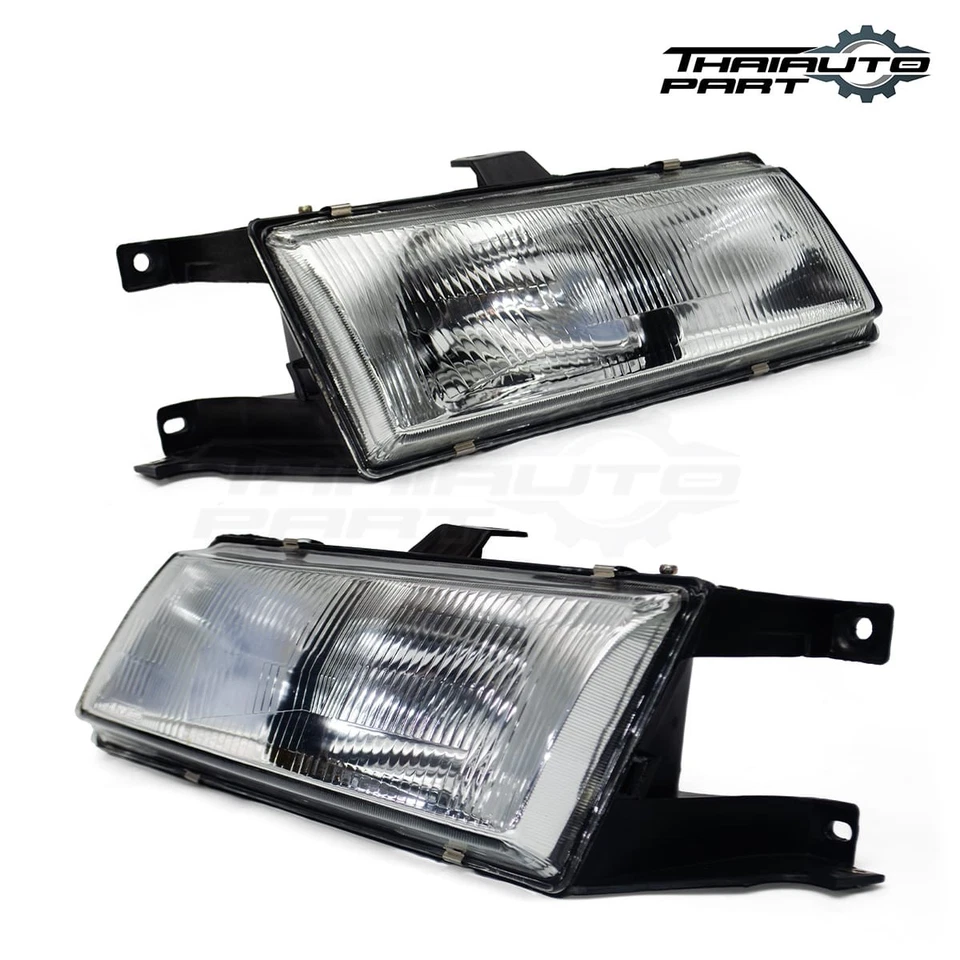 车头灯前灯透明镜头一对适用于现代 Excel GLS 轿车 1990 - 1994 — 第 3/4 张图片