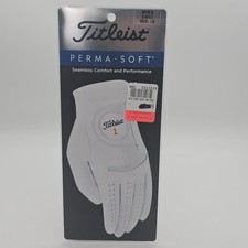 Titleist Perma Soft Men's Cadet Medium Large Leather Golf Glove Comfort White