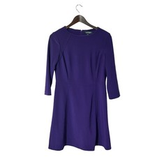 LAUREN RALPH LAUREN Womens Greer Mini Solid Fit & Flare Dress Purple 10
