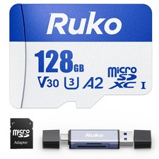128G Micro SD Card with Reader Adapter, Memory Card Speed Up to 100MB/s, UH...