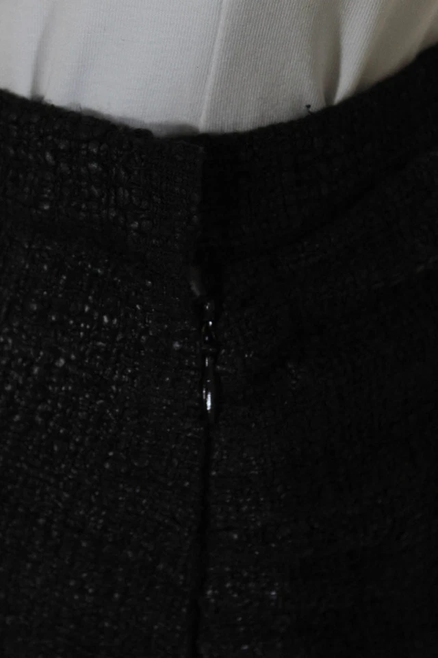 Peter Som Womens Mid Rise Ruched Tweed Pencil Skirt Black Size Small - Image 4 of 4
