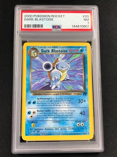 Pokemon 2000 Dark Blastoise None Holo 20/82 PSA 7