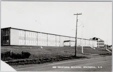 Springhill Nova Scotia Vocational School Building RPPC 1960s Postcard H75
