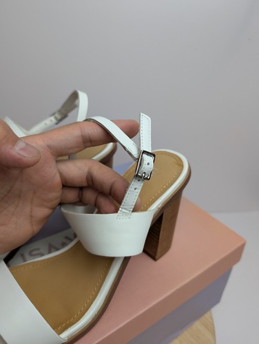 Lisa Vicky Oasis Slingback Sandals Womens 9 M White Block Heel Ankle Strap New - Picture 10 of 12