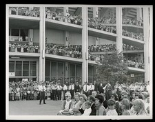 1968 Stan Musial Statue Dedication 8”x10” Photo Busch Stadium StL Cardinals