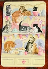 (X) Modern Playing/swap card of cats causing mischief