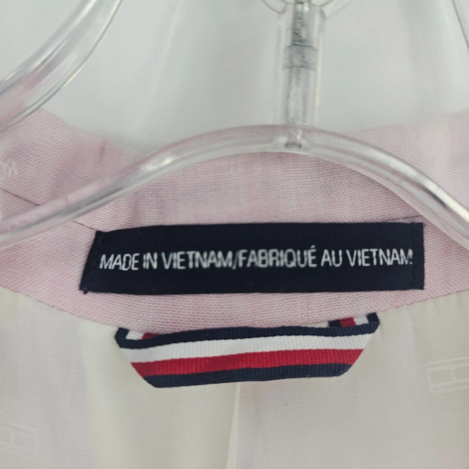 Abrigo deportivo Tommy Hilfiger rosa polvo mezcla lino chaqueta para hombre talla 46 R 3665 Foto 4 de 4