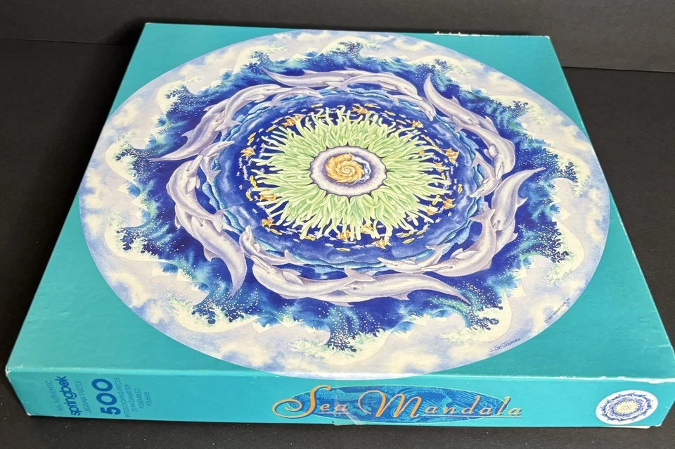 Springbok Sea Mandala Round Jigsaw Puzzle 500 pieces COMPLETE 1993 - Image 4 of 4