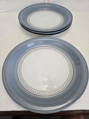4 Denby Stoneware England Castille Blue 10.75'' Dinner Plate Retired FREE SHIP