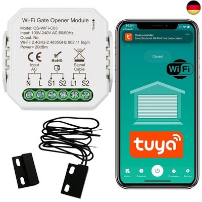 Garagentoröffner ? WLAN Garage Door Opener mit Türsensor, WIFI, kompatibel mit A