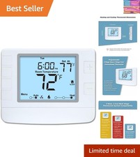 Multi Stage Thermostat for Home Cooling and Heating, 2 Heat/2 Cool, Extra Lar...