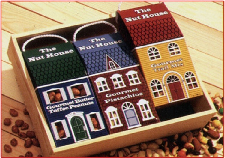 Juego de Regalo Nueces Frescas Gourmet Mezcladas (3 CASAS DE NUECES EN CAJA DE MADERA)