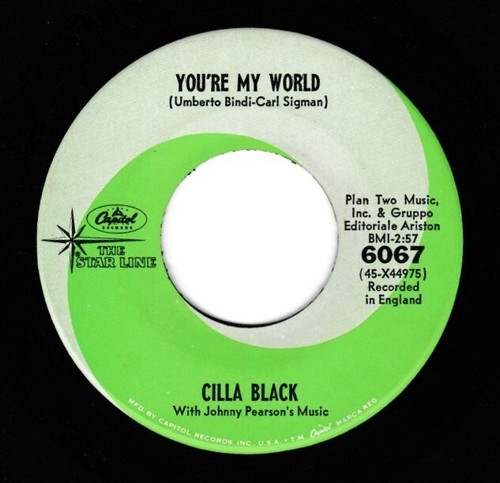 CILLA BLACK YOU'RE MY WORLD 1964 CAPITOL RECORDS STAR LINE 45 THE BEATLES