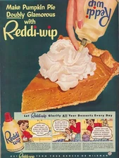 VTG 1951 Orig Magazine Ad REDDI WIP Cream Make Pumpkin Pie Doubly Glamorous