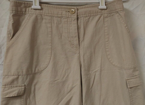 izod Sz 6 Beige Cotton Adjustable Leg Button Cargo Bermuda Shorts 11"/12" Inseam - Picture 4 of 11