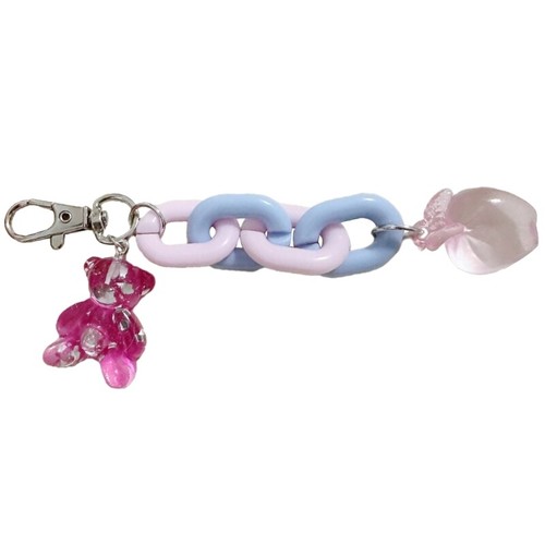 Candy Color Key Chain Pendant Lovely Bear Shape Key Rings for Phone Cute Jewelry - 第 4/11 張圖片