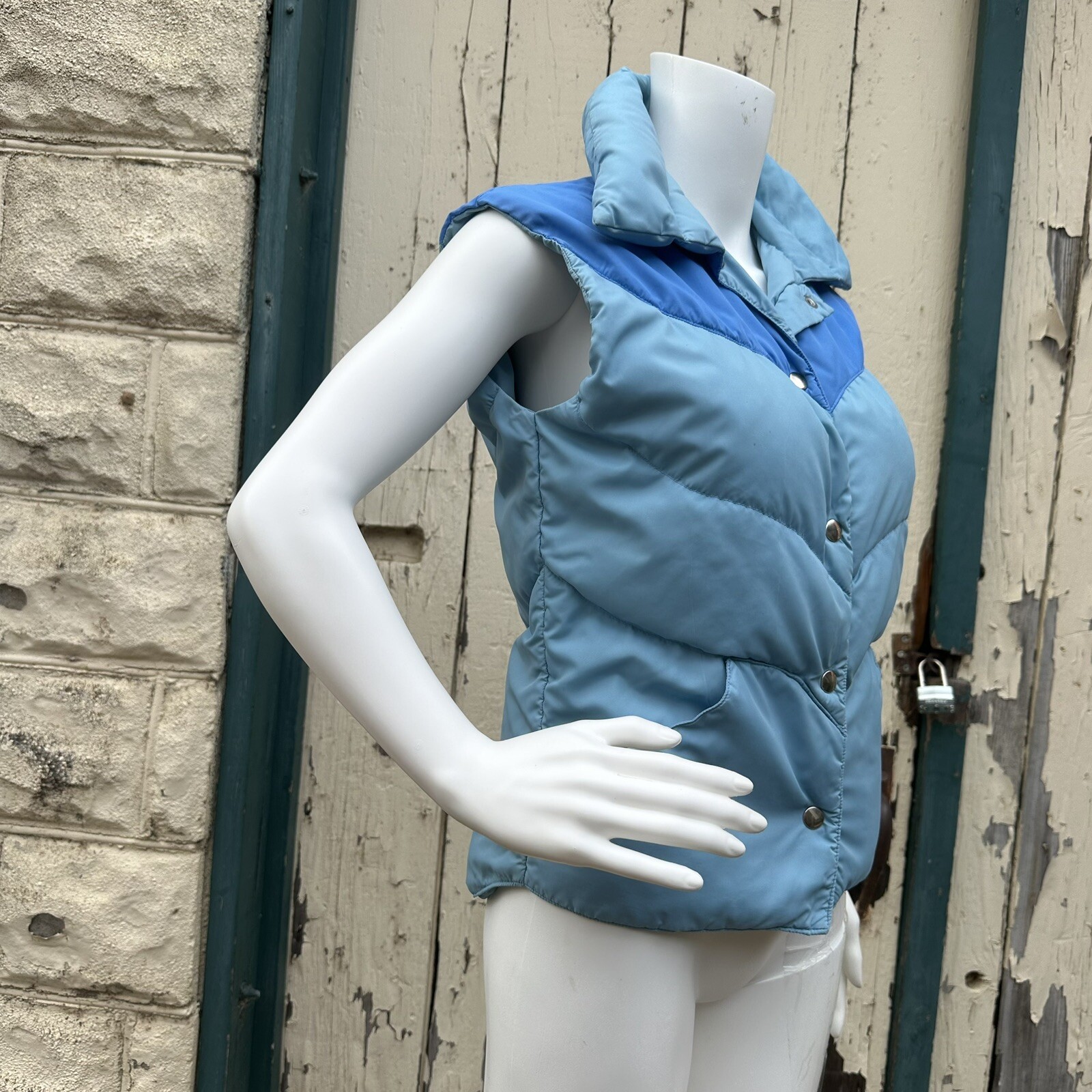 Vintage Tempco Western Goose Down Puffy Vest Blue Sma… Gem