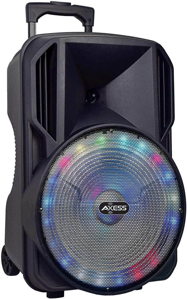 Caixa de Som Bluetooth Portátil AXESS, Luzes LED, Woofer de 15", Tweeter de 1.5" - Imagem 2 de 4