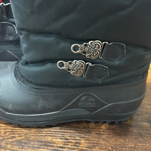 SOREL BLACK WINTER BOOTS YOUTH BIG GIRLS SIZE 5 FLORAL BOHO LINED NWT - Picture 2 of 8