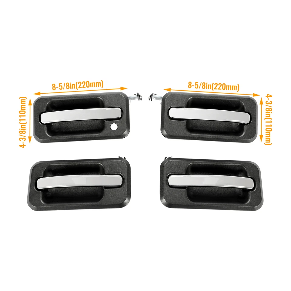 Exterior Door Handle For 2003-2009 Hummer H2 4Pcs Set Front & Rear - Imagem 4 de 4
