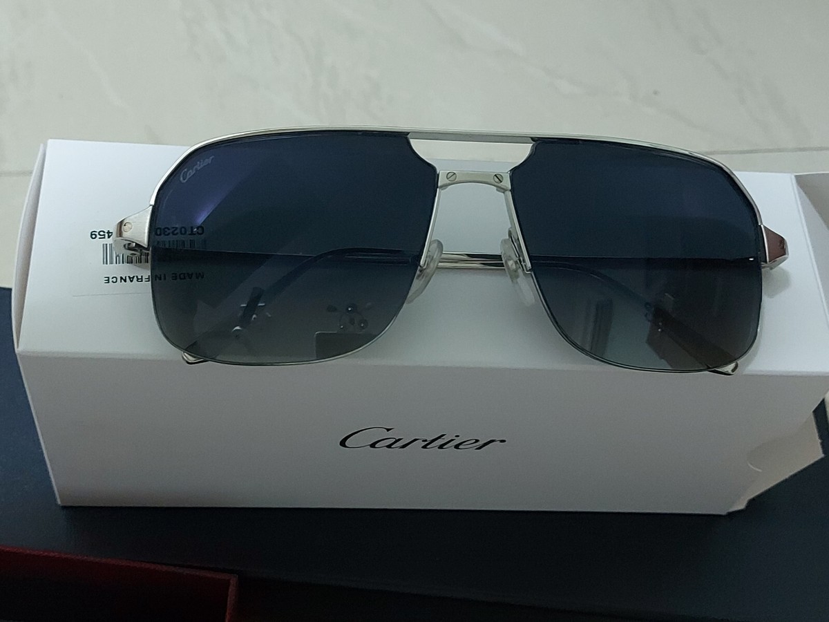 NEW Authentic Cartier CT0230S Silver Sunglass 59 15 140