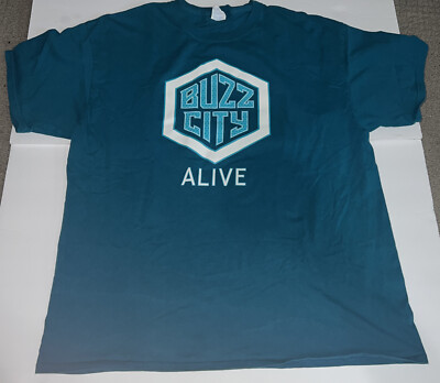 Men s Charlotte Hornets 2017-2018  Buzz City Alive  Teal T-Shirt Size: XL
