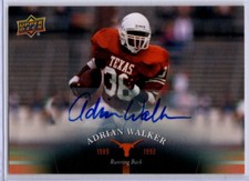 2011 UD University of Texas Football Adrian Walker AUTO TEXAS LONGHORNS RARE