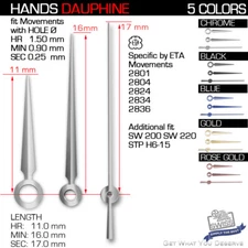 HANDS SET FOR MOVEMENT ETA 2824, SW200 STP FAMILY - Ref DAUPHINE