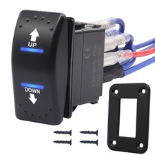 20A 12V Polarity Reversing Momentary Rocker Switch DC Motor Control 7Pin up down