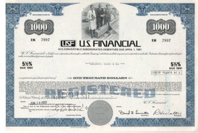 USF-US Financial - Note Certificate - 1972 - RM7997