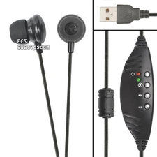 ECS WordSmith Noise Reduction In Ear USB Transcription Headset w/Volume Control