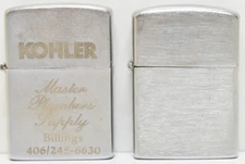 2 Cigarette Flip Lighters Vintage Kohler Wind Proof New Flints Tested No Fluid