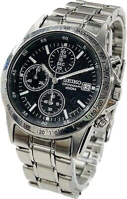 Seiko Chronograph 100m 7T92-0DW0 Quartz Analog Mens Watch Seiko Chronograph 100m 7T92-0DW0 Quartz Analog Mens Watch