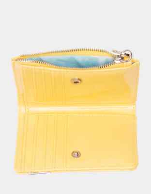 Betsey Johnson Kitsch Spin Me Bi-Fold Yellow Wallet BJ34665M New