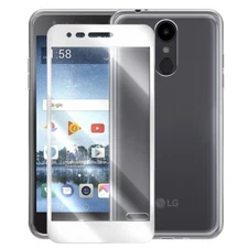 Anti-Bubble White Screen Protector + Soft TPU Case for LG Rebel 3 LTE L158VL
